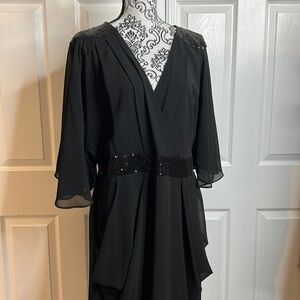 City Chic Black Sequin Light Flowy Fancy Christmas Wedding Dress Formal M